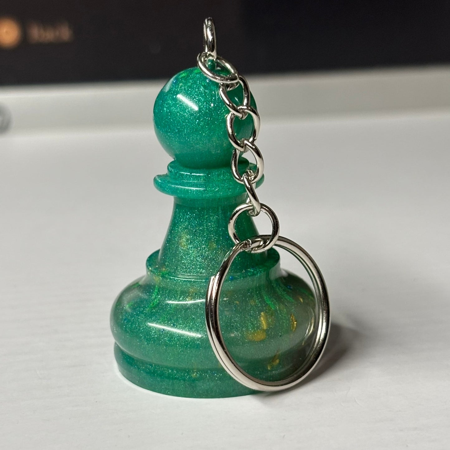 Prestige Green Pawn -  Handmade Resin Keychain - Large Edition