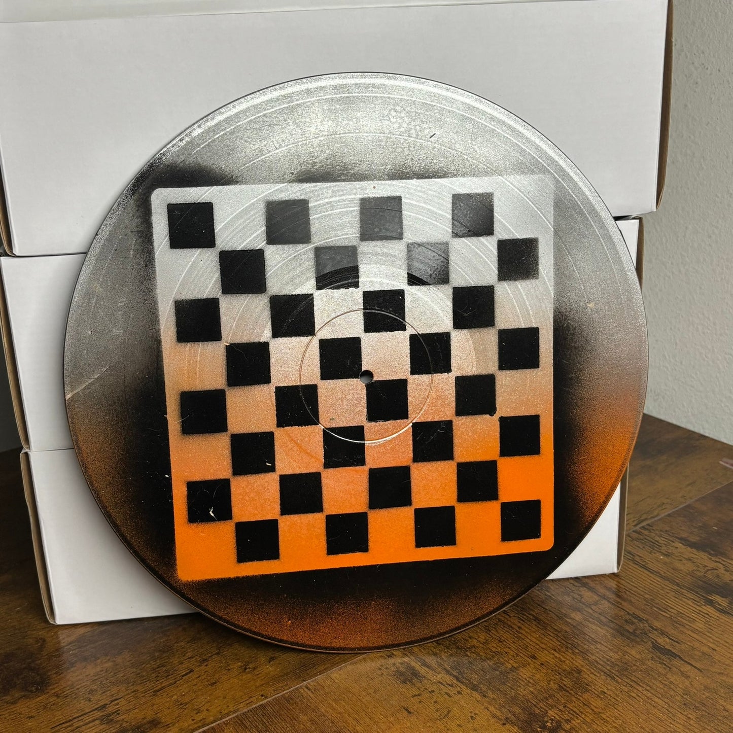 Orange Silver Blend - Vinyl Chess Board