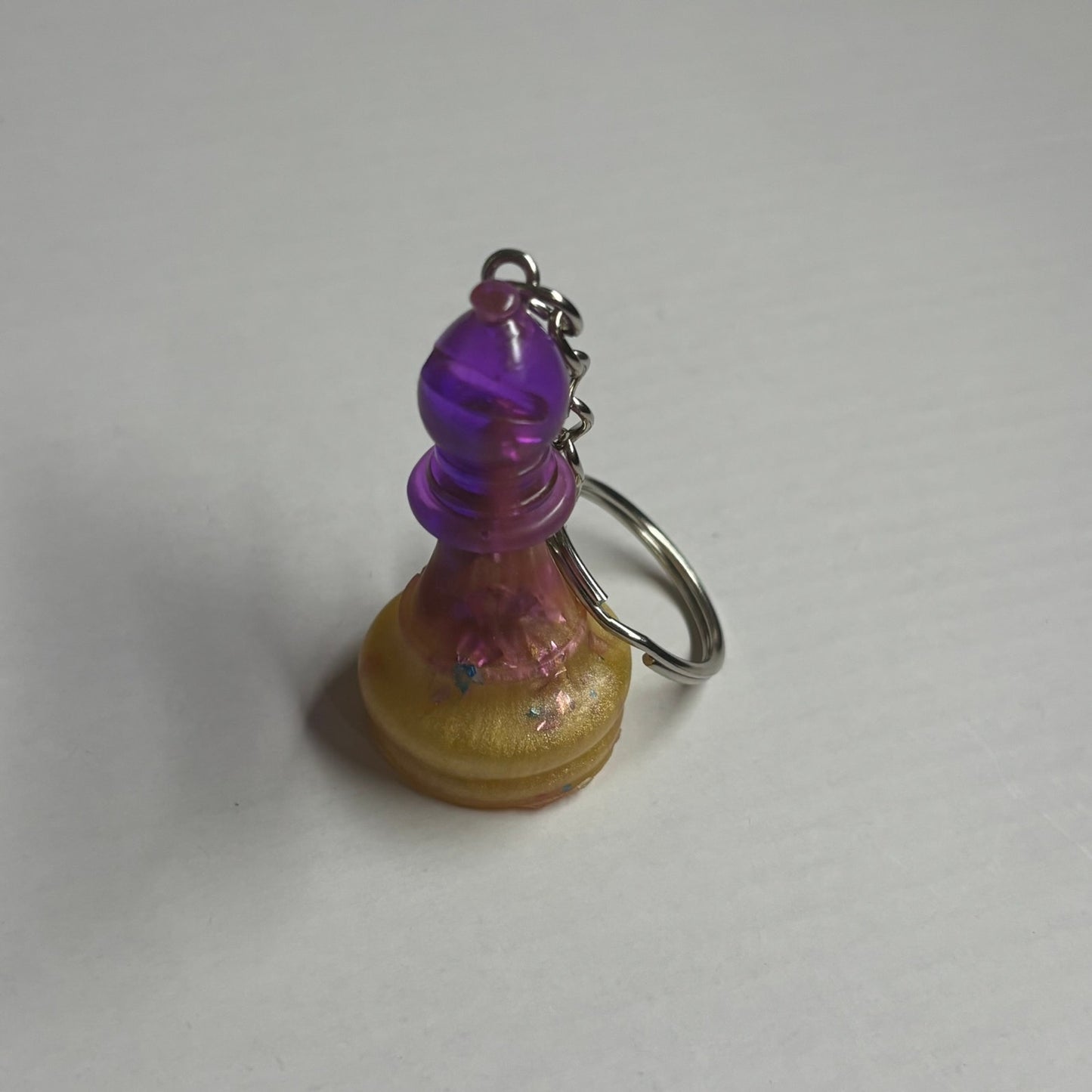 Royal Purple & Gold Bishop - Handmade Resin Keychain