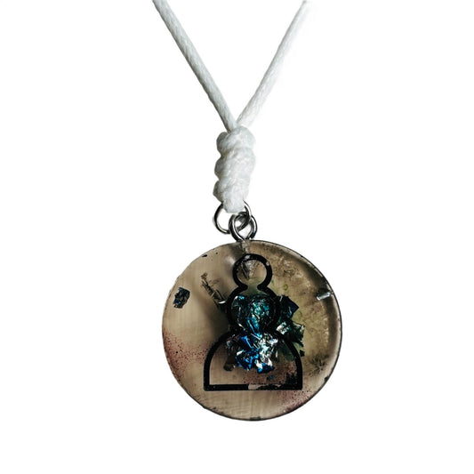 Dark Void Pawn - Handmade Resin Chess Necklace