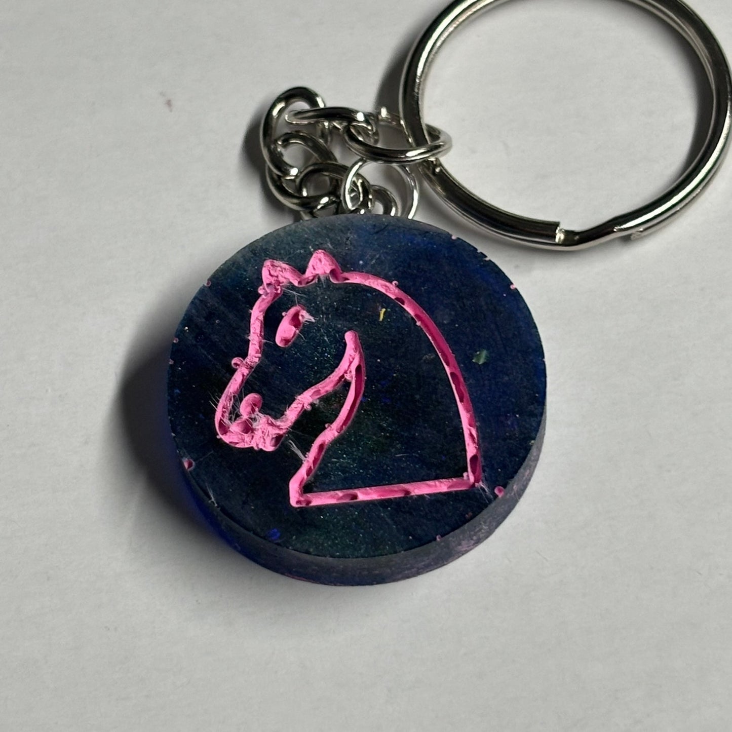 Night Pink Knight - Handmade Resin Keychain