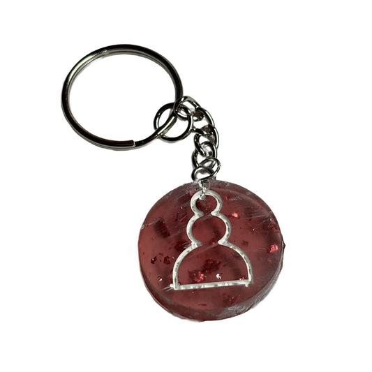 Faded Red Pawn - Handmade Resin Keychain - Flat Edition