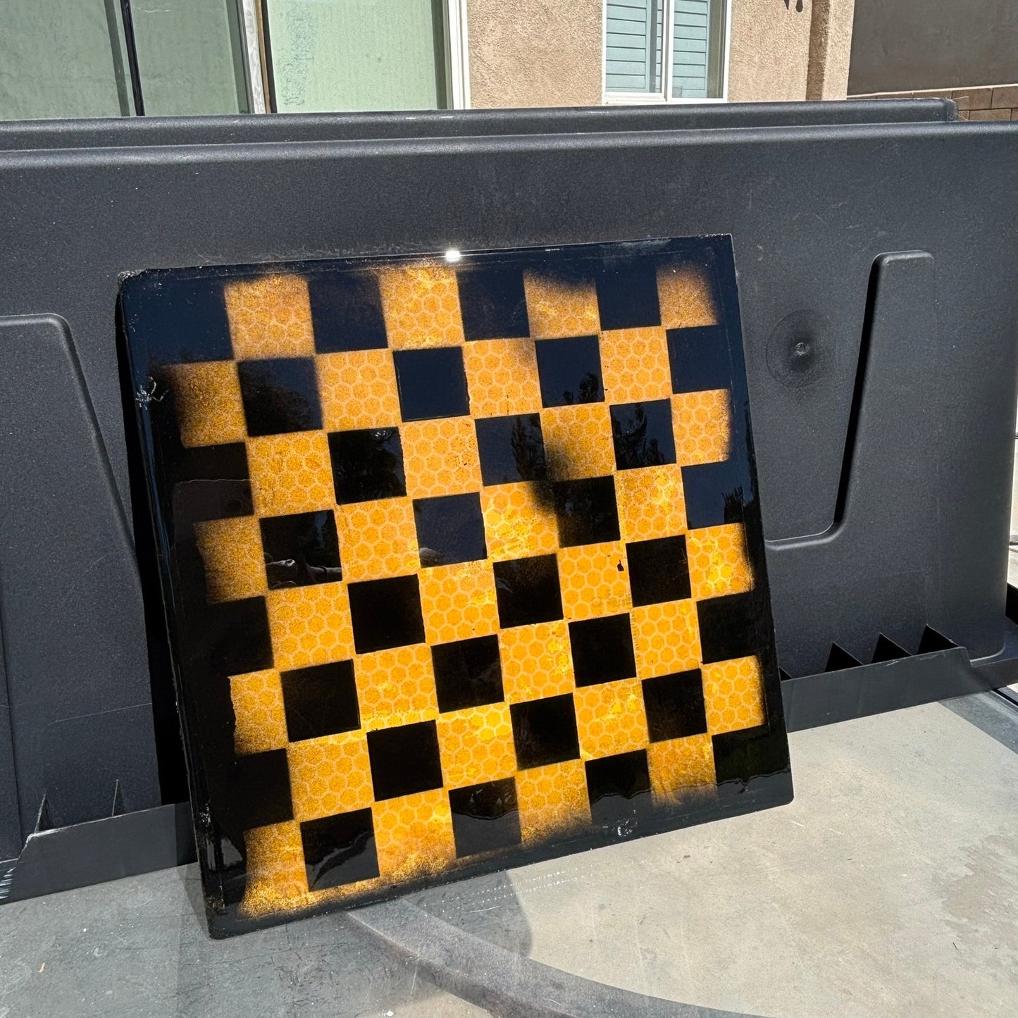 Yellow Hive - Resin Coated Chess Board