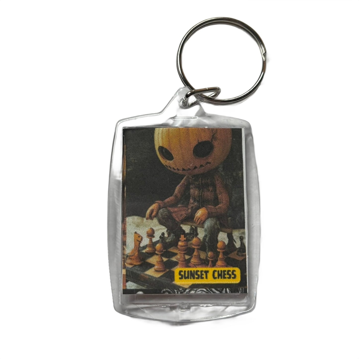 Pumpkin Head - Chess  Photo Keychain