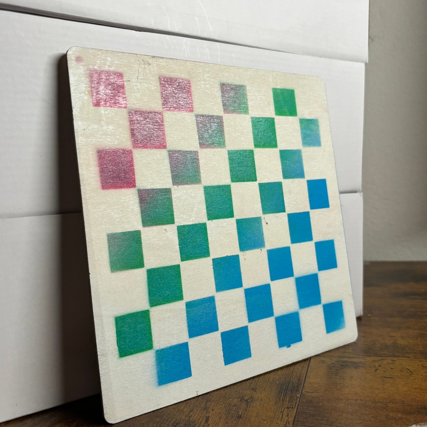 Rainbow - Painted Thin Wooden Chess Board