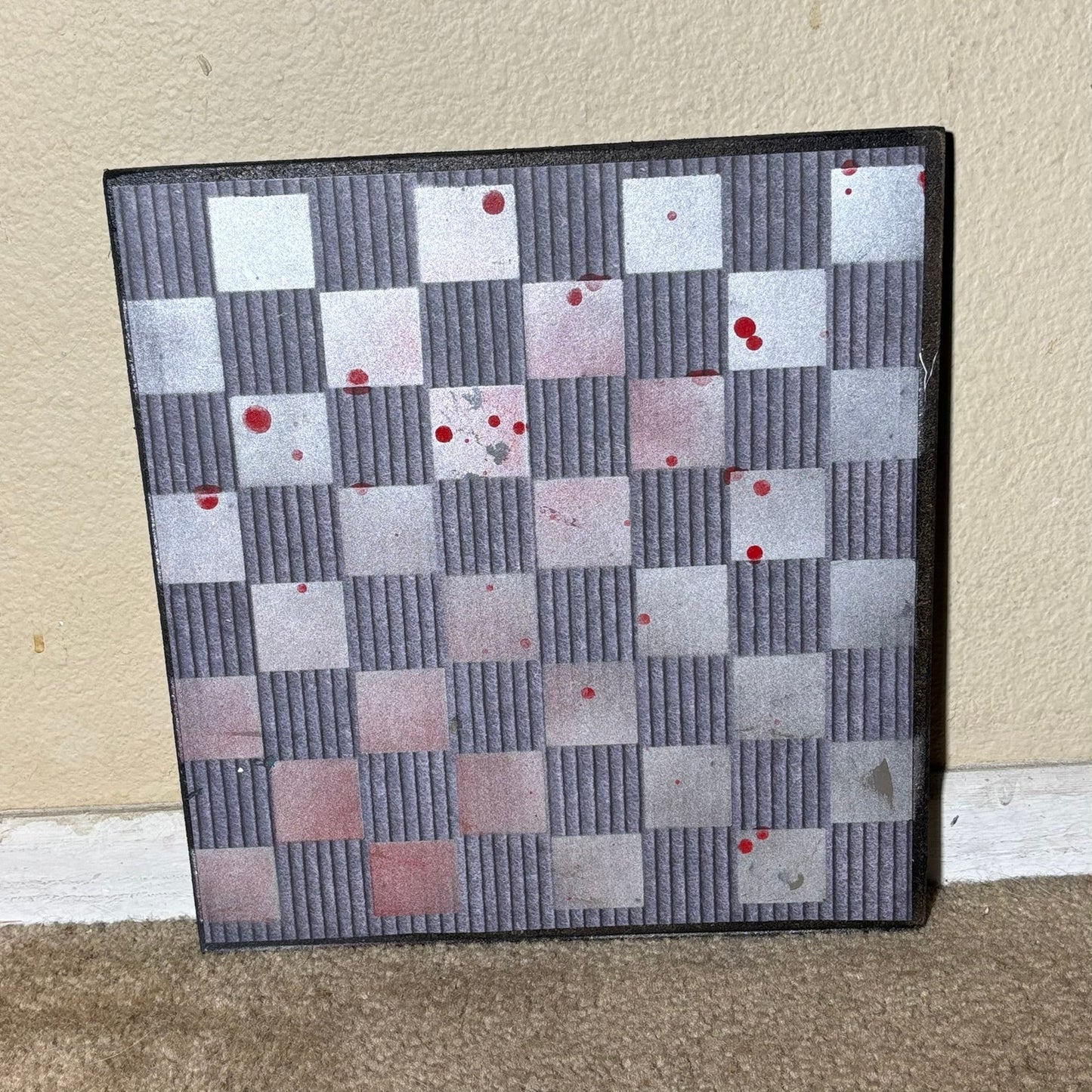 Vintage Splatter Red - Scrapbook Chess Board