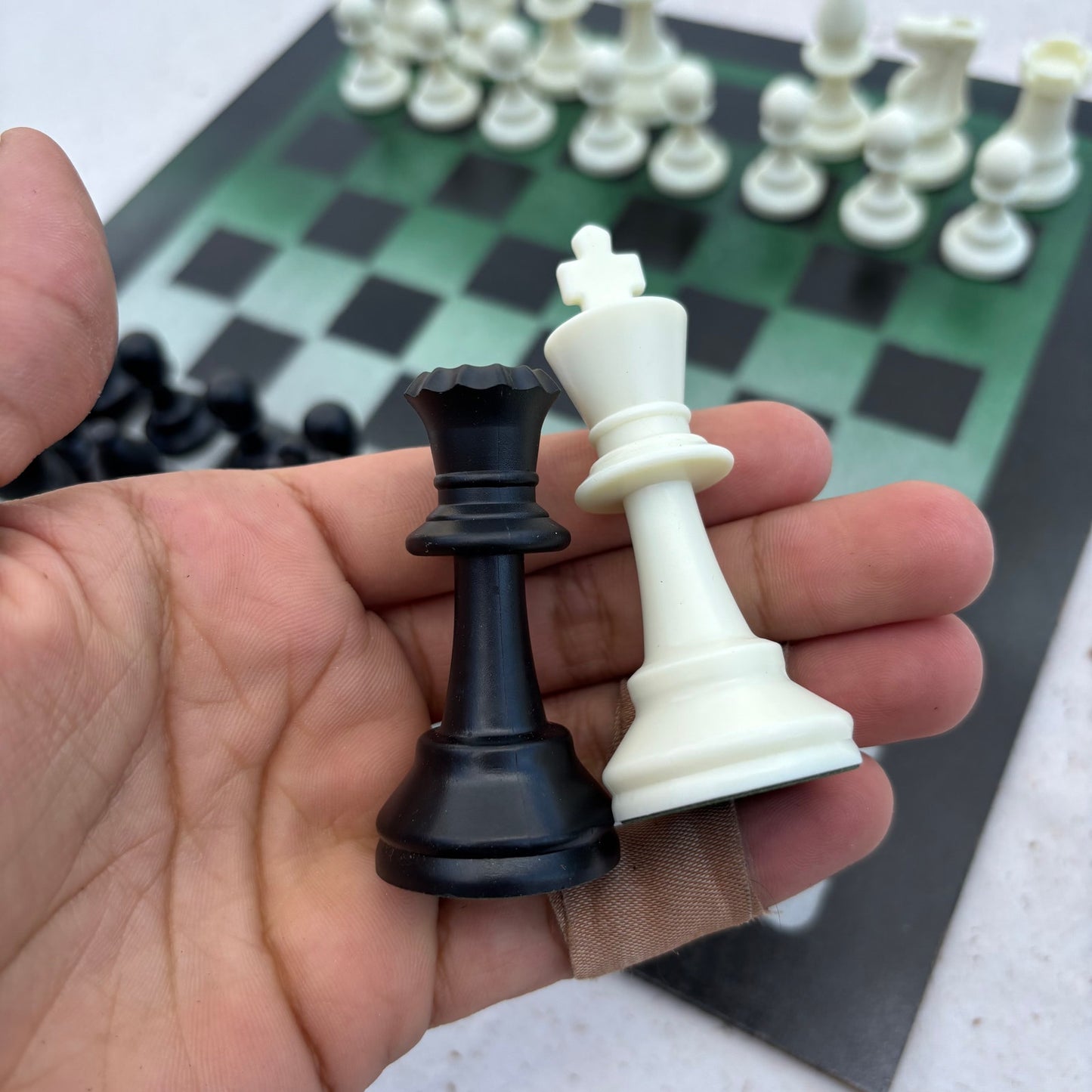 Fading Green - Painted Chess Set