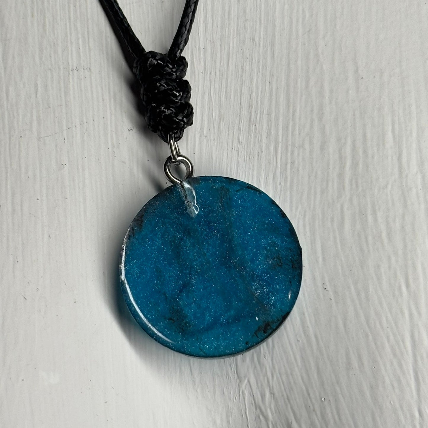 Cool Blue Pawn - Handmade Resin Chess Necklace - Flat Edition