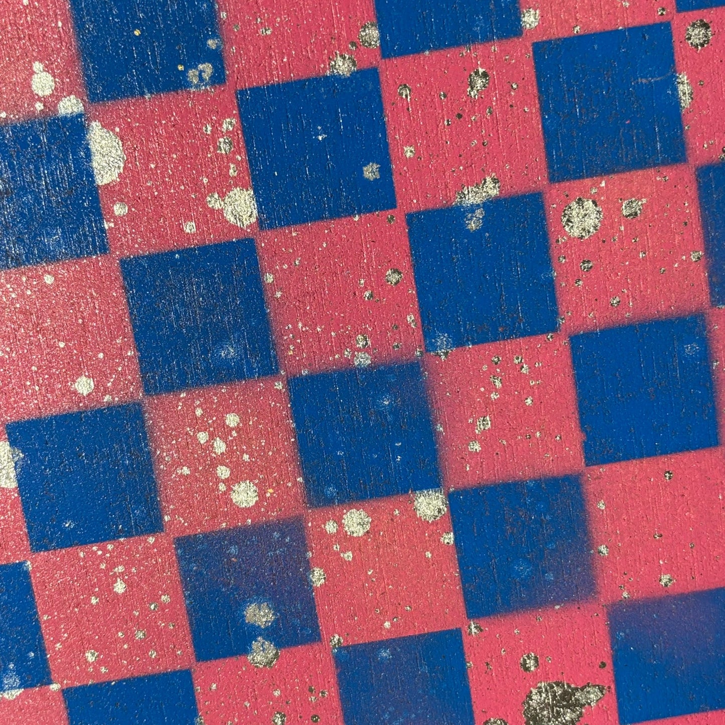 Pink & Blue Splatter - Painted Chess Board