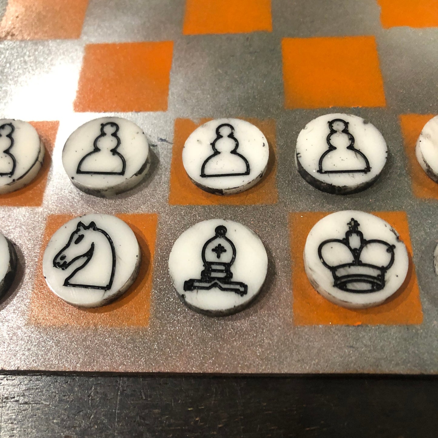 Rustic Orange - Painted Chess Set