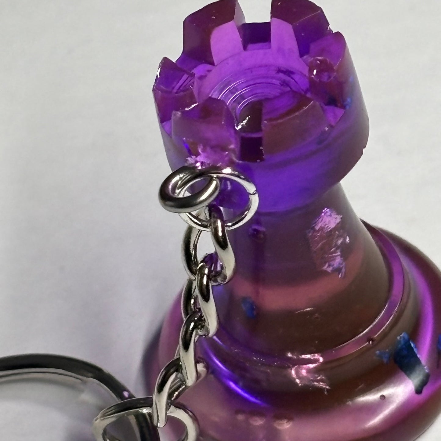 Translucent Purple Rook - Handmade Resin Keychain