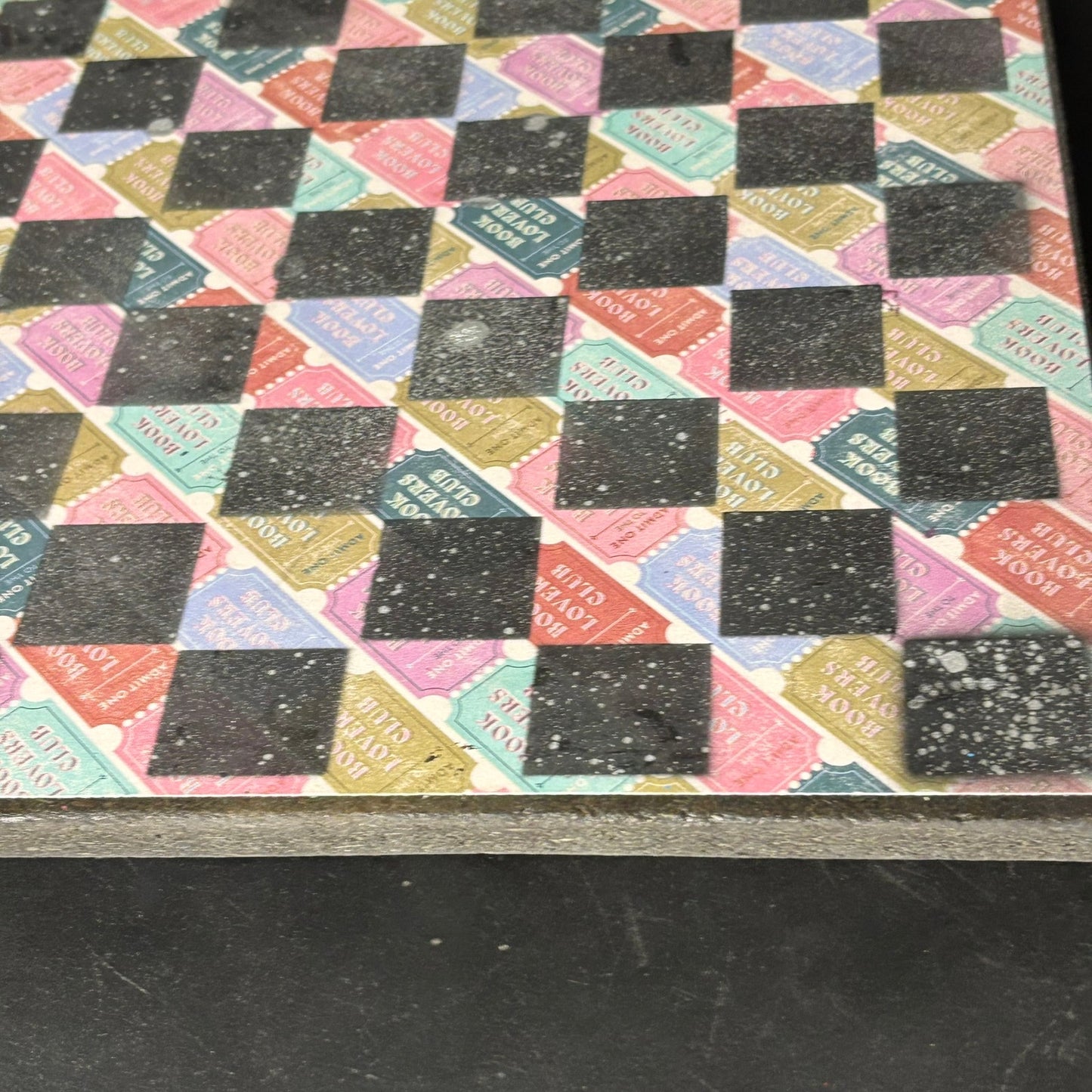 Colorful Tickets - Scrapbook Chess Board