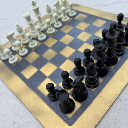 Simple Gold - Painted Chess Set