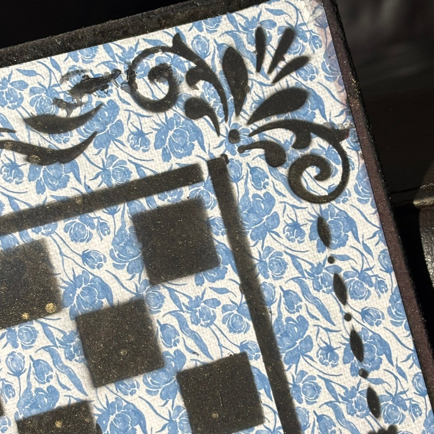 Vintage Blue - Scrapbook Chess Board