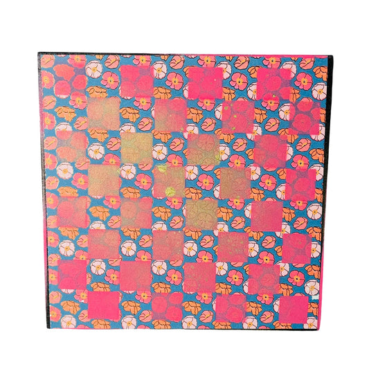 Pink Shade Flowers - Scrapbook Chess Board
