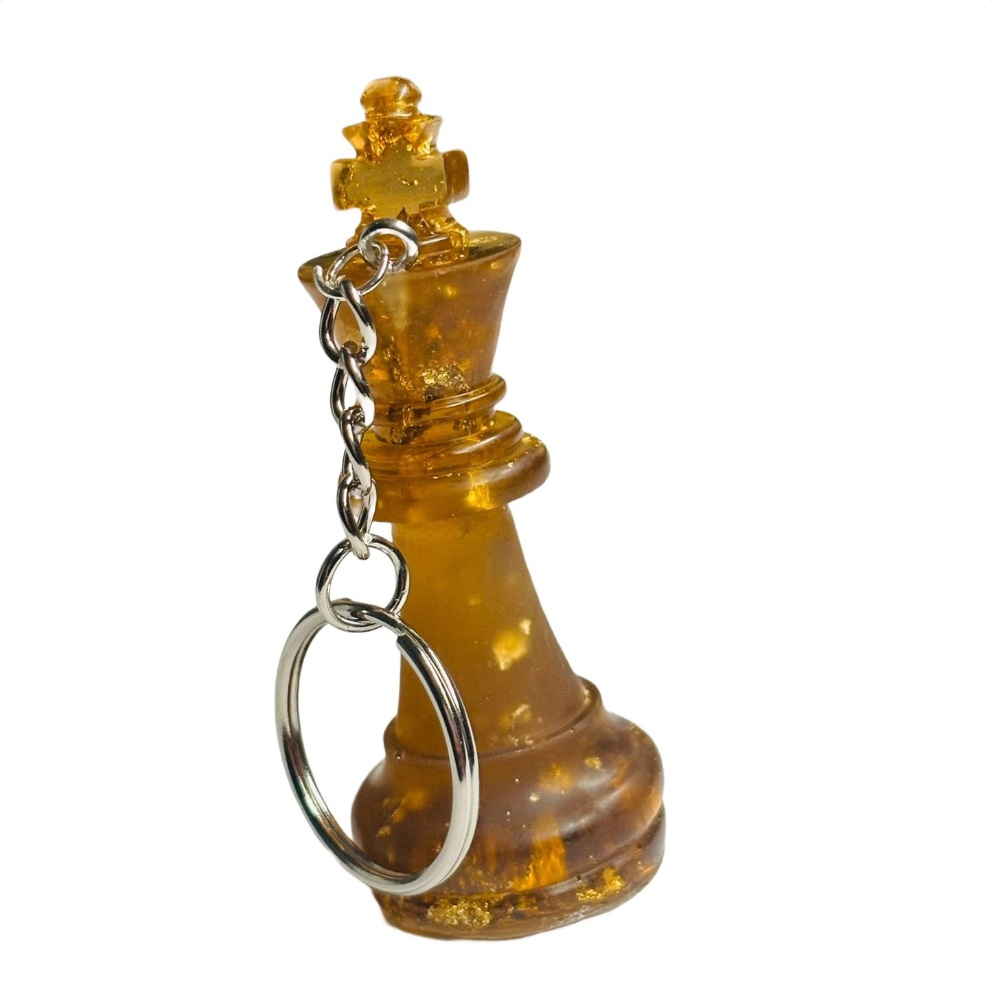 Amber Colored King - Handmade Resin Keychain
