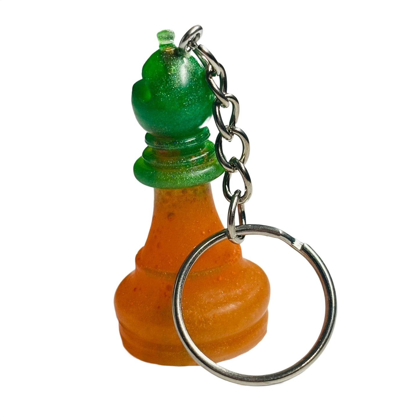 Green & Orange Bishop - Handmade Resin Keychain