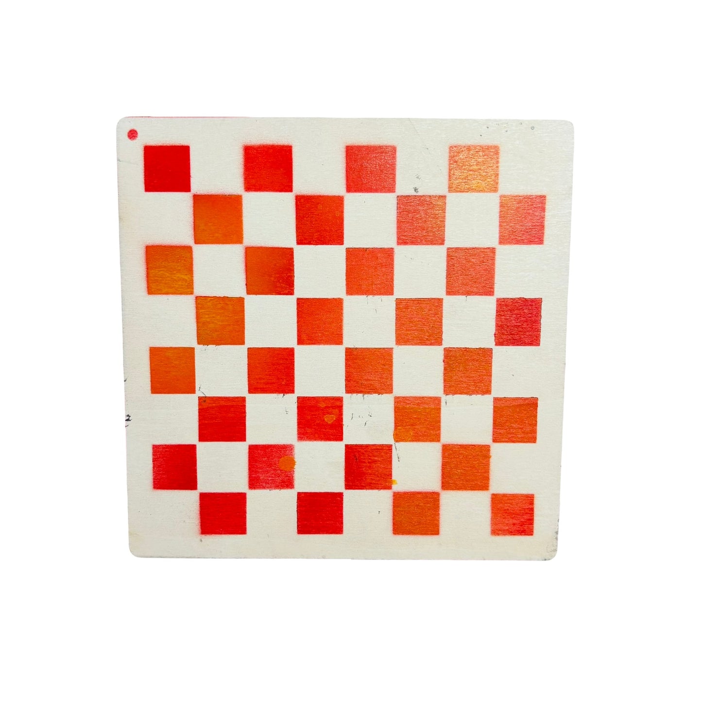Fire Red & White - Painted Thin Wooden Chess Board