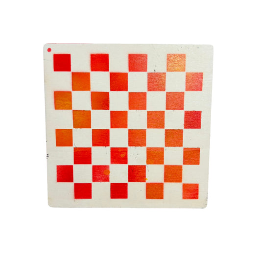 Fire Red & White - Painted Thin Wooden Chess Board