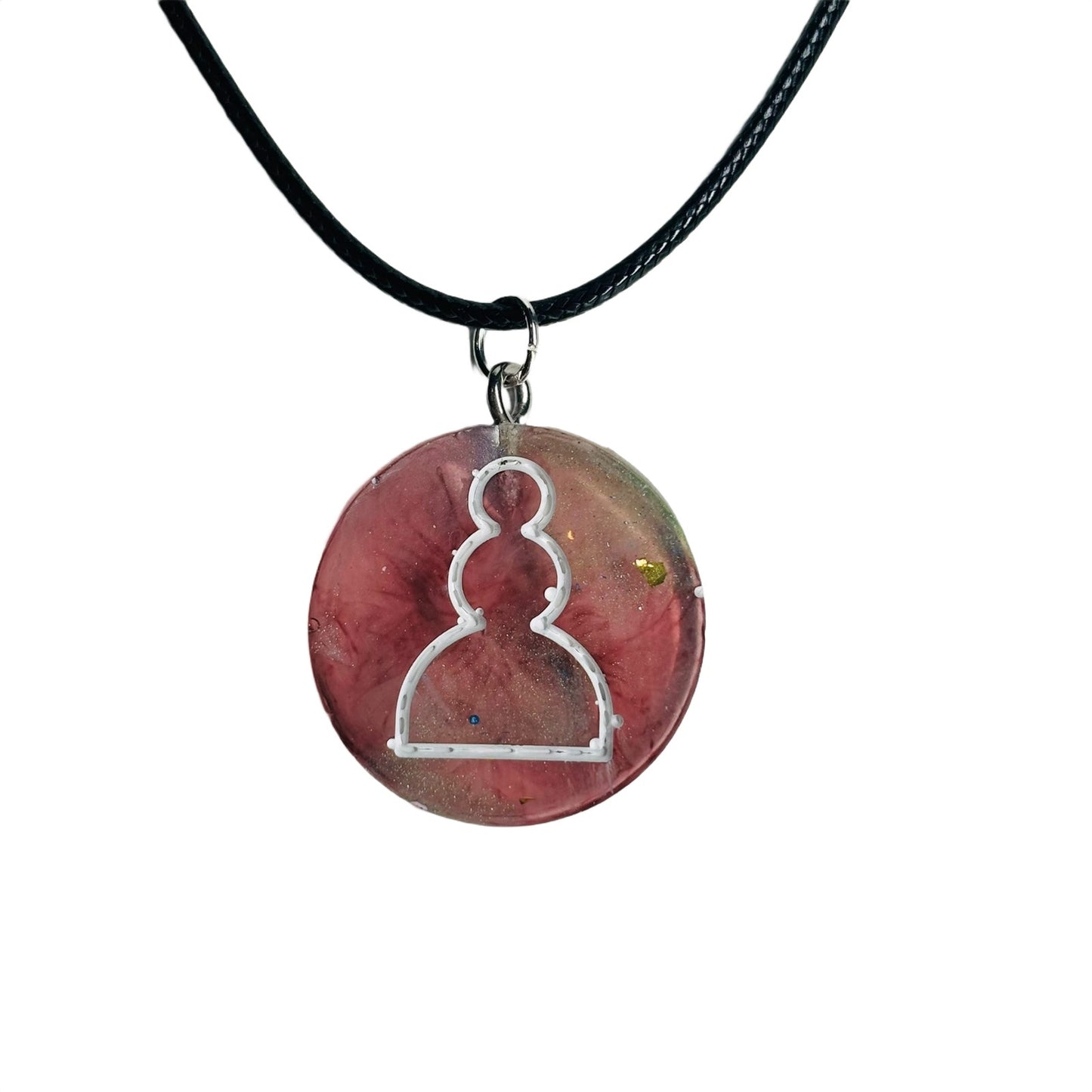 Spaz Red Pawn - Handmade Resin Chess Necklace