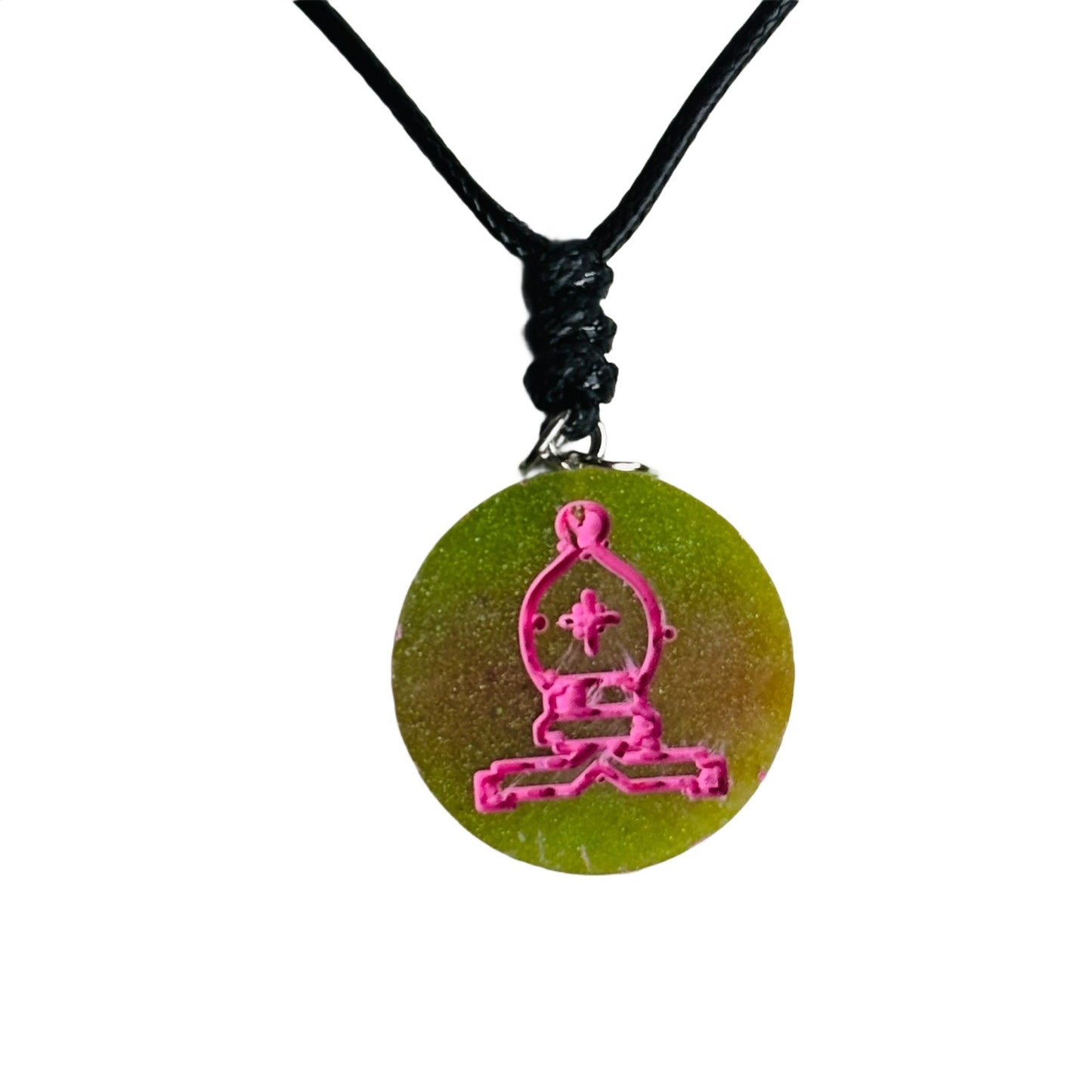 Pink Bishop - Handmade Resin Chess Necklace