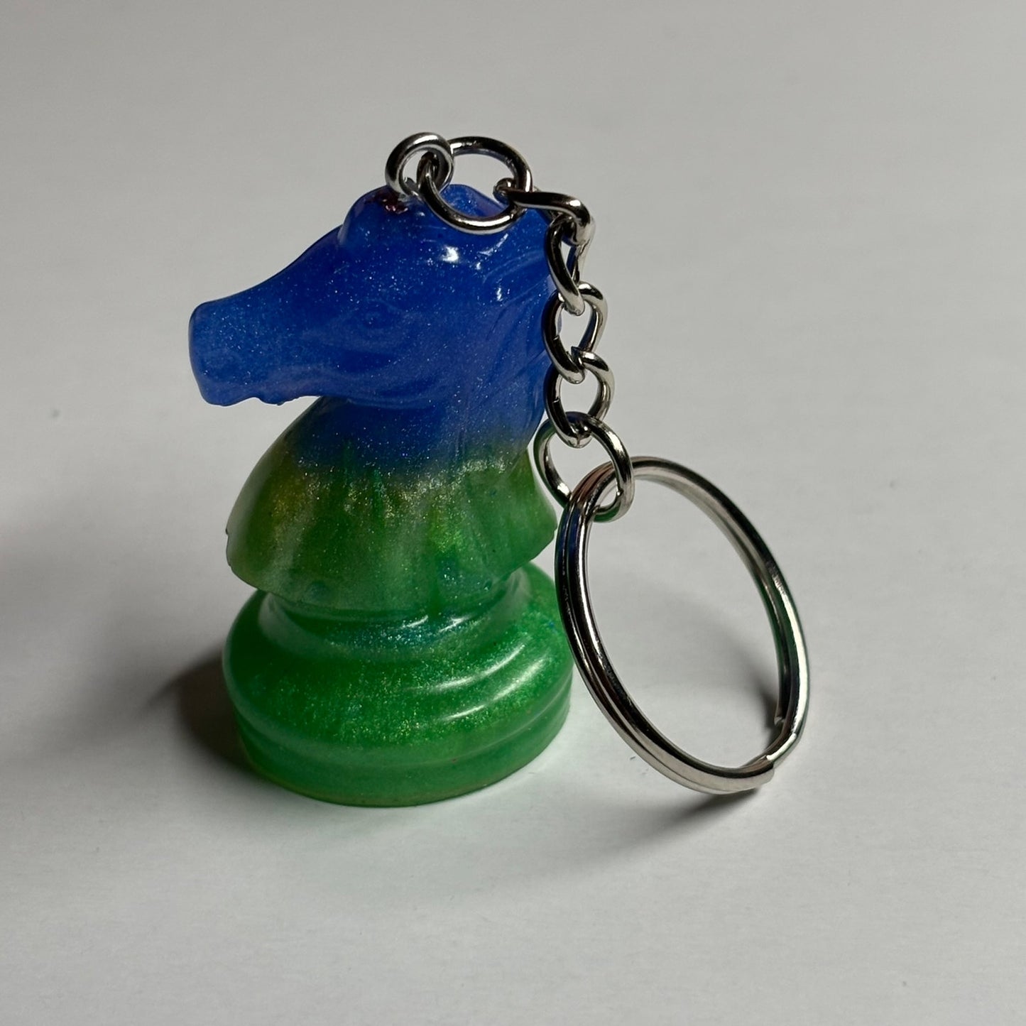 Blue Green Knight - Handmade Resin Keychain