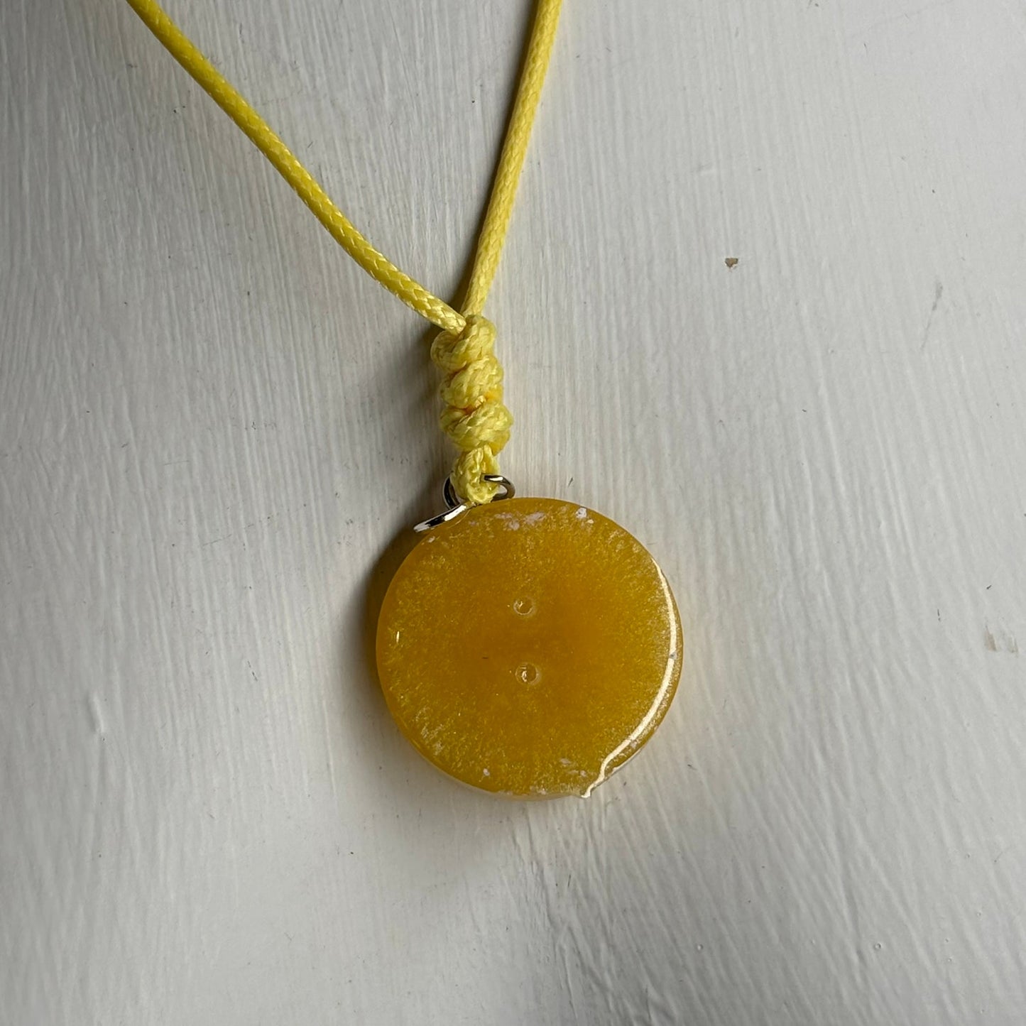 Bright Yellow Rook - Handmade Resin Chess Necklace