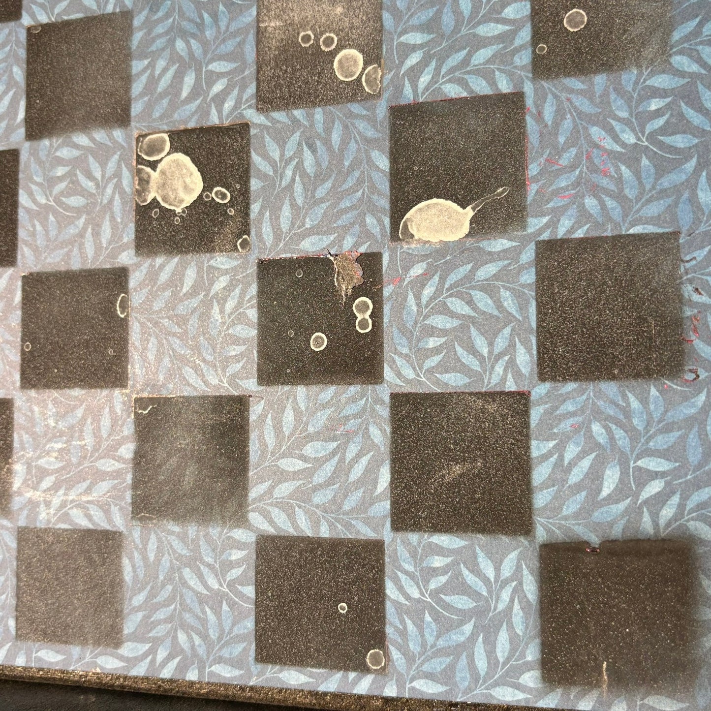 Blue Leaves - Scrapbook Chess Board