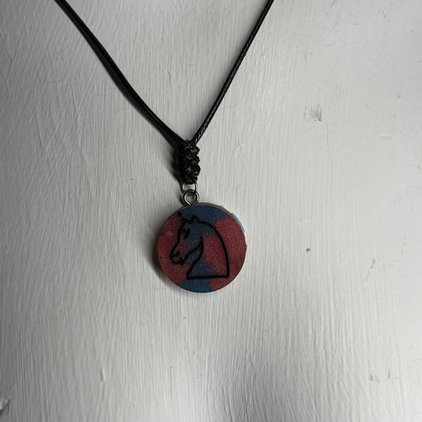 Dark Knight Enmeshment - Handmade Resin Chess Necklace