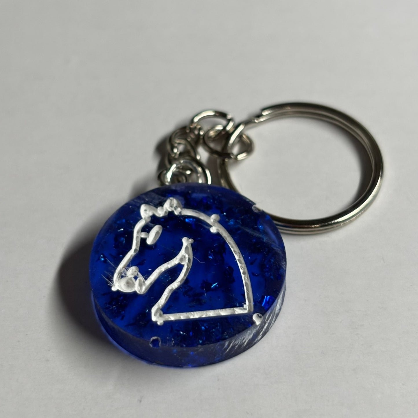 Blue Knight - Handmade Resin Keychain