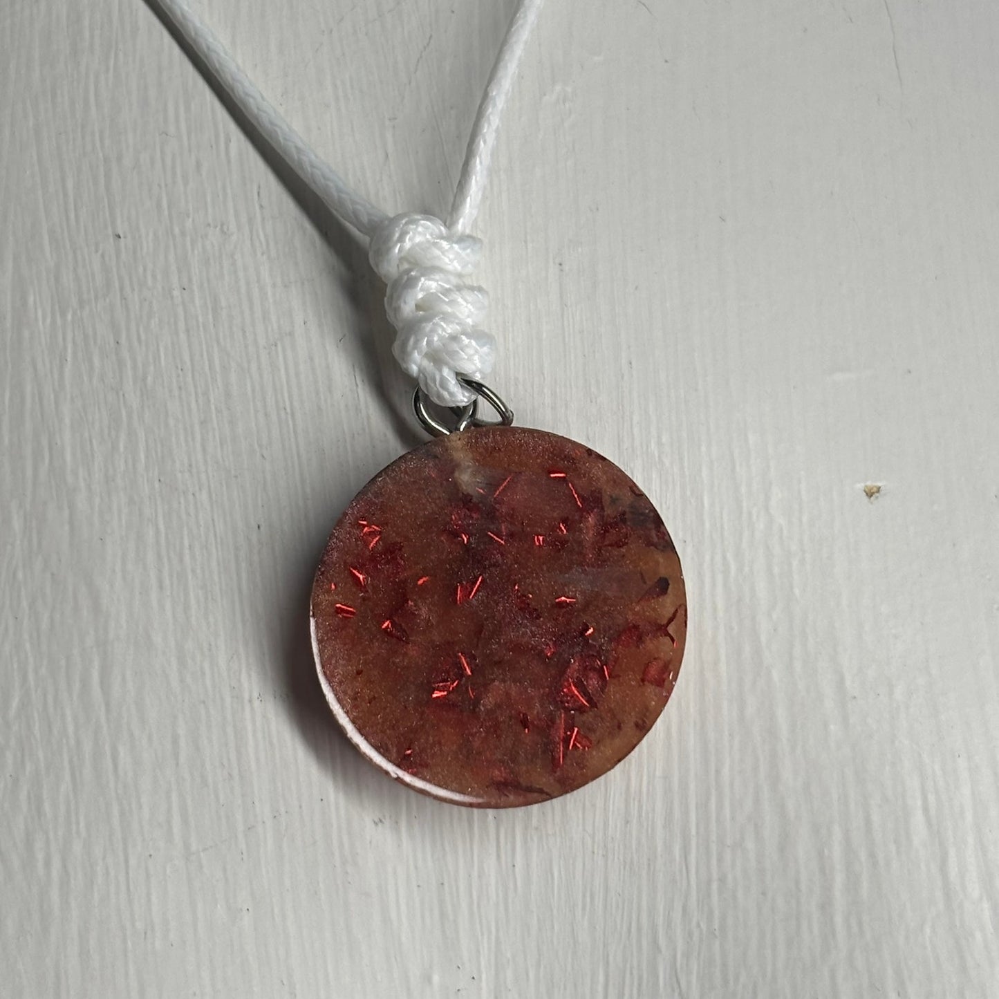 Dark Orange King - Handmade Resin Chess Necklace