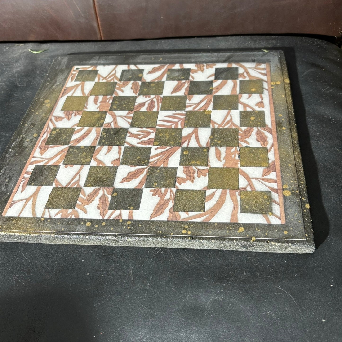 Golden White & Brown - Scrapbook Chess Board