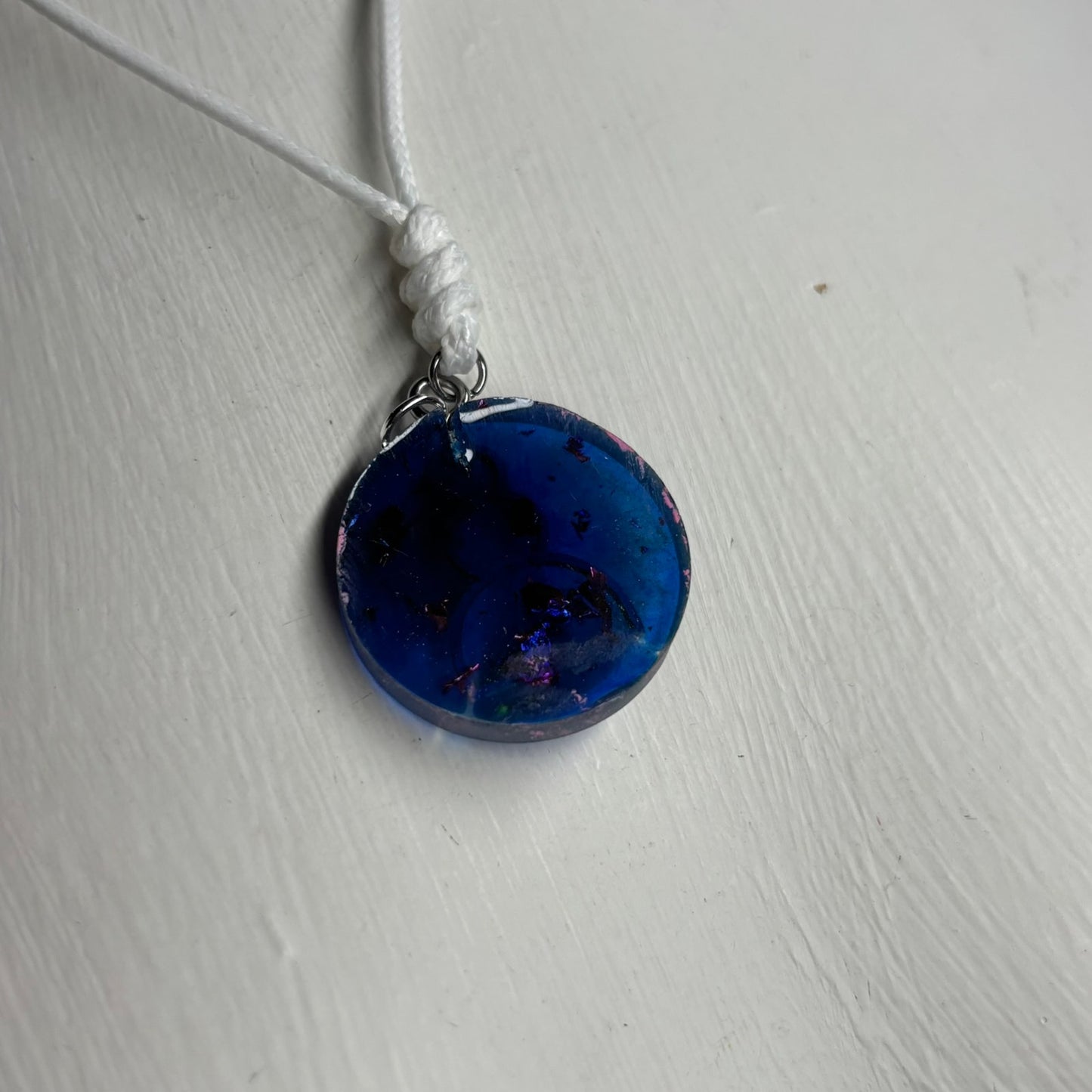 Sea Blue Pink Pawn - Handmade Resin Chess Necklace