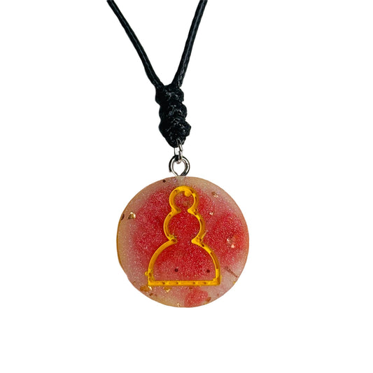 Red Mist Pawn - Handmade Resin Chess Necklace