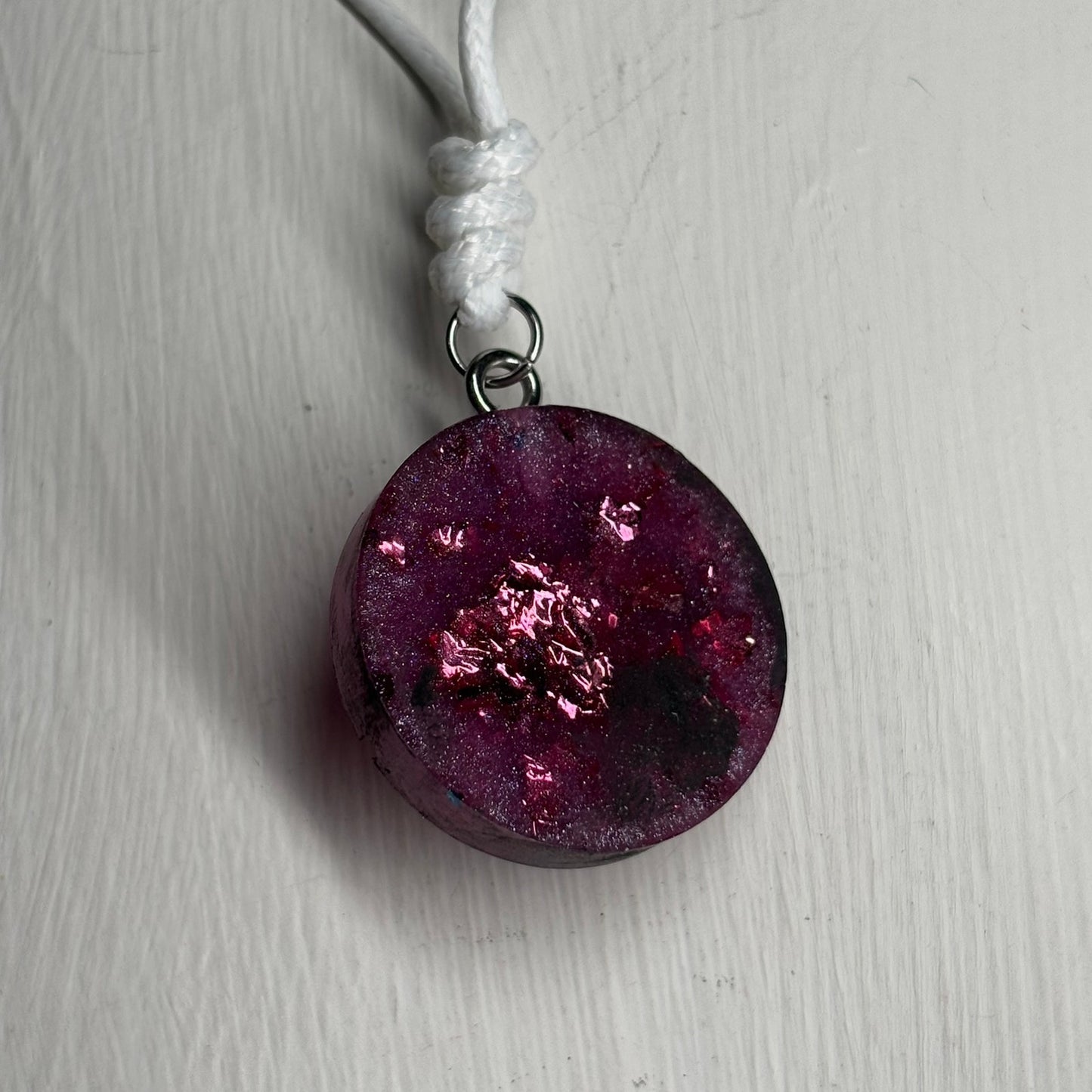 Purple Crystal Knight - Handmade Resin Chess Necklace