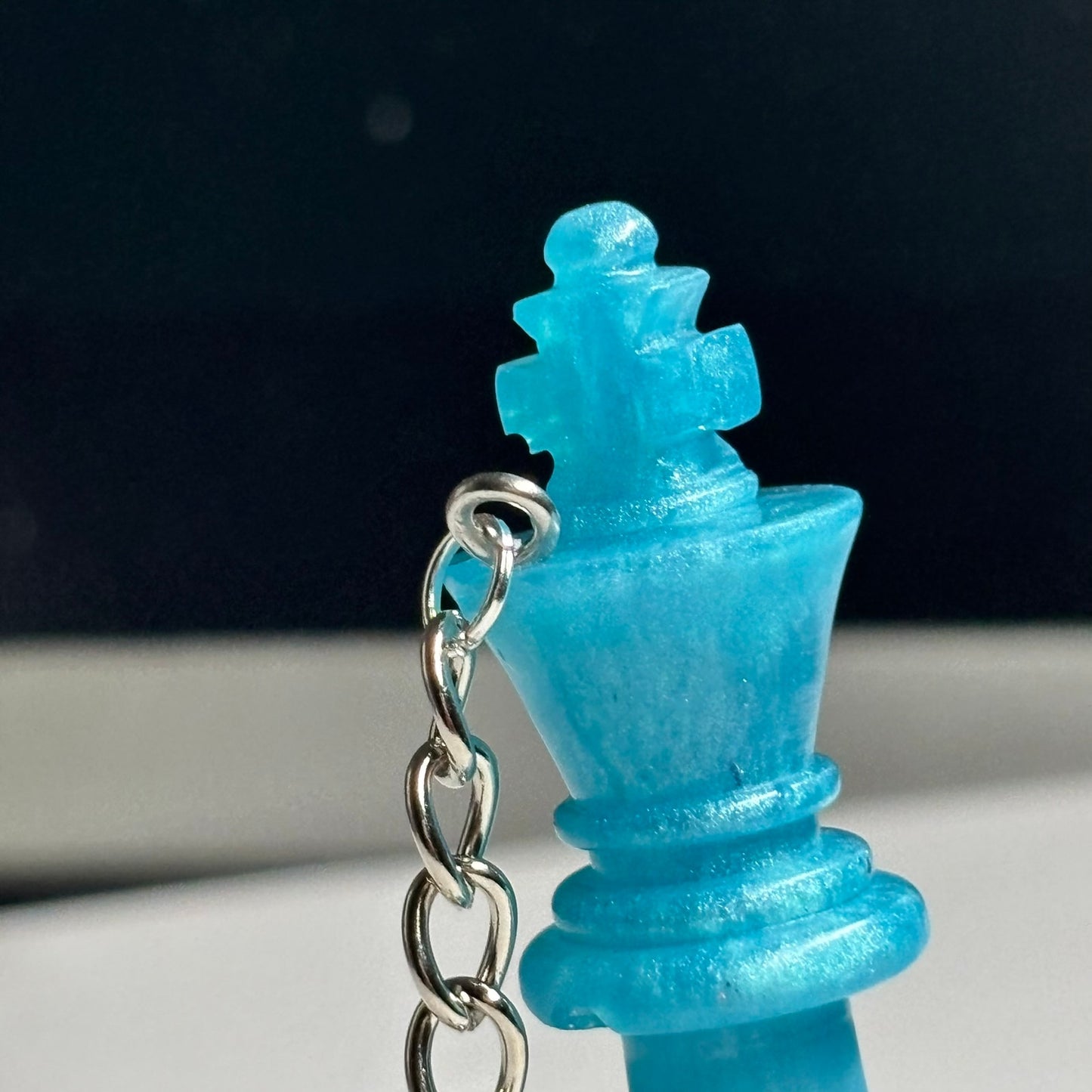 Solid Blue King - Handmade Resin Keychain