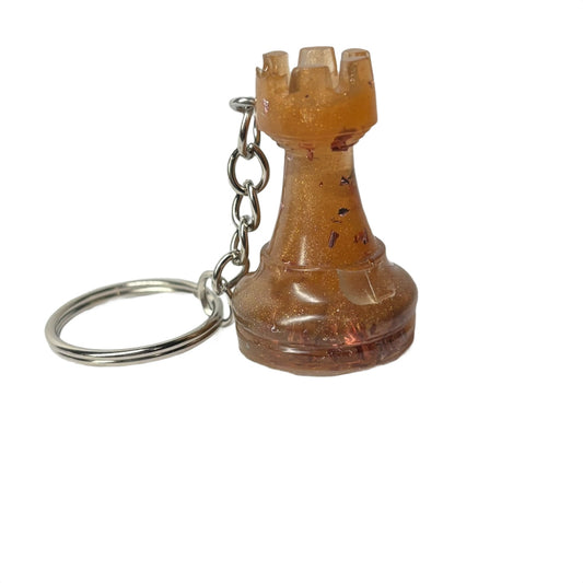 Yellow Fire Rook Handmade Resin Keychain - One of a Kind Design