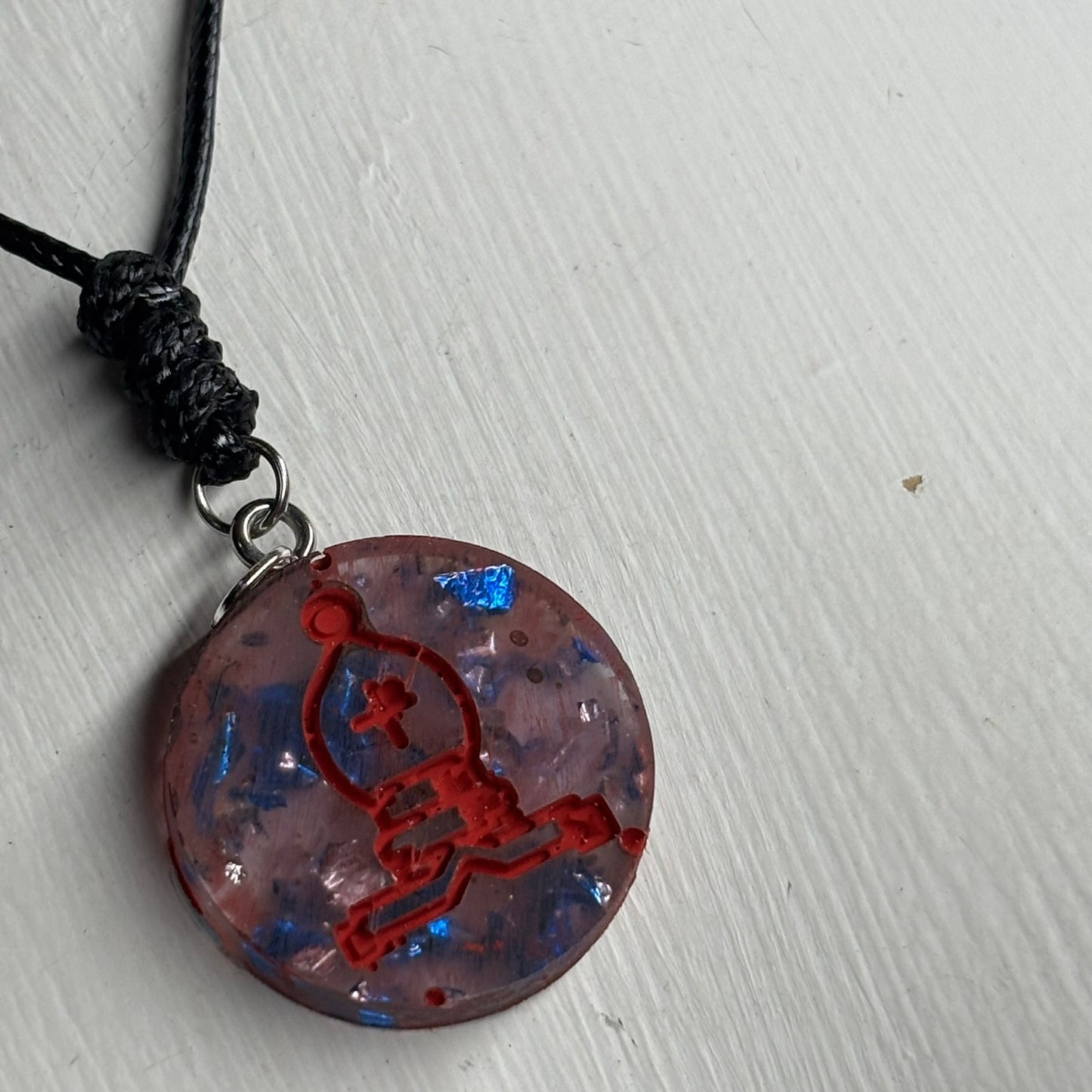 Crystal Bishop - Handmade Resin Chess Necklace