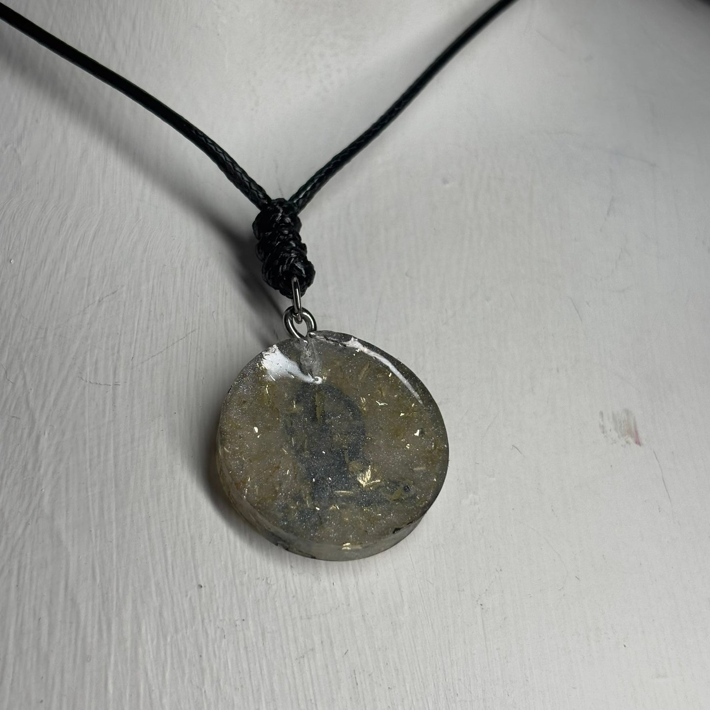 Crystal White Bishop - Handmade Resin Chess Necklace