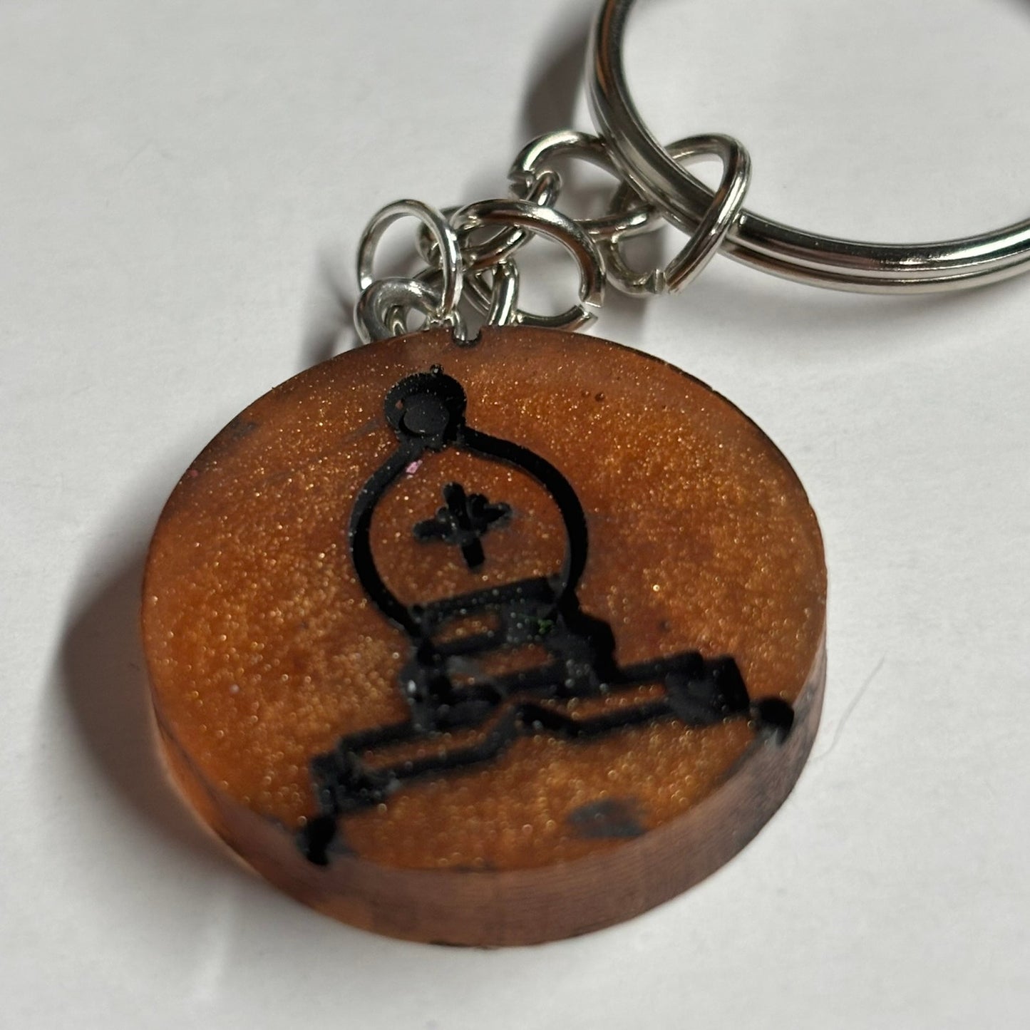 Amber Orange Bishop - Handmade Resin Keychain