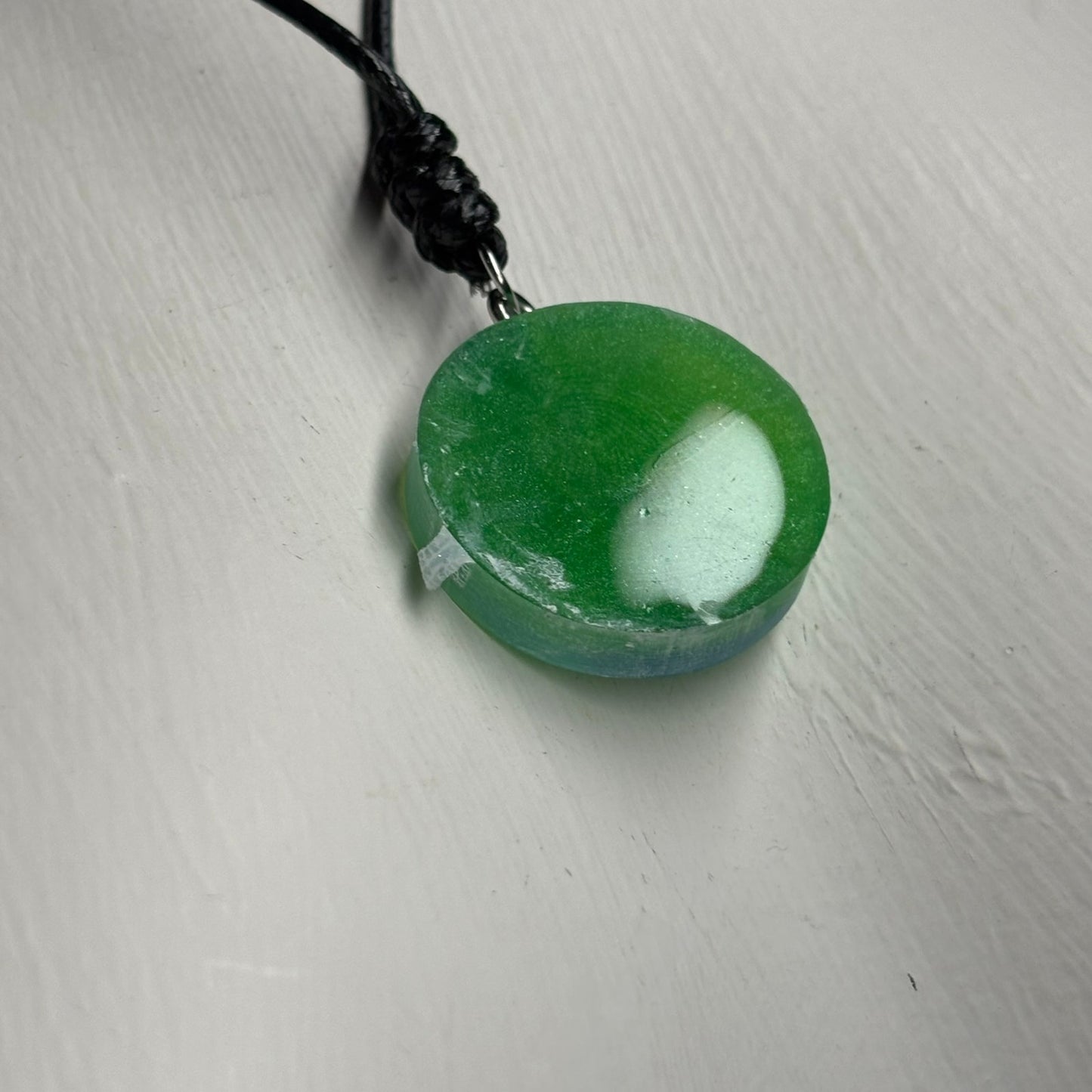 Green Ice Bishop - Handmade Resin Chess Necklace