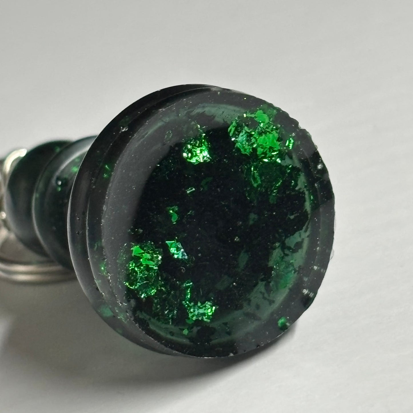 Dark Green Bishop - Handmade Resin Keychain