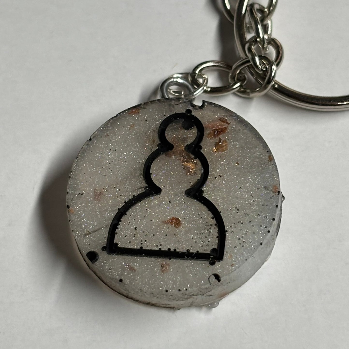 Royal White Pawn - Handmade Resin Keychain