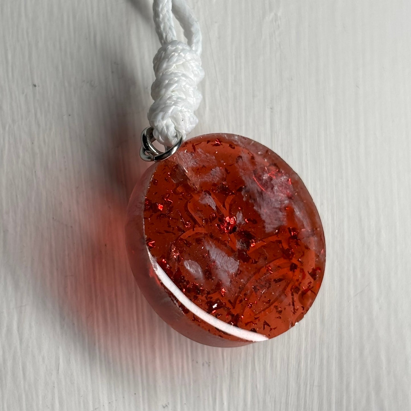 Crystal Red King - Handmade Resin Chess Necklace