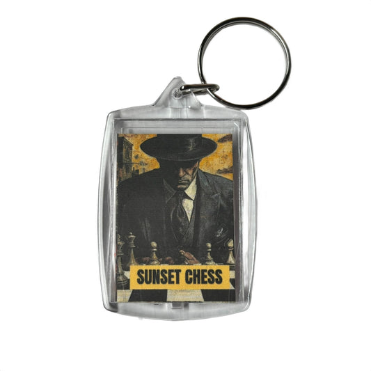 Mystery Man - Sunset Chess Photo Keychain
