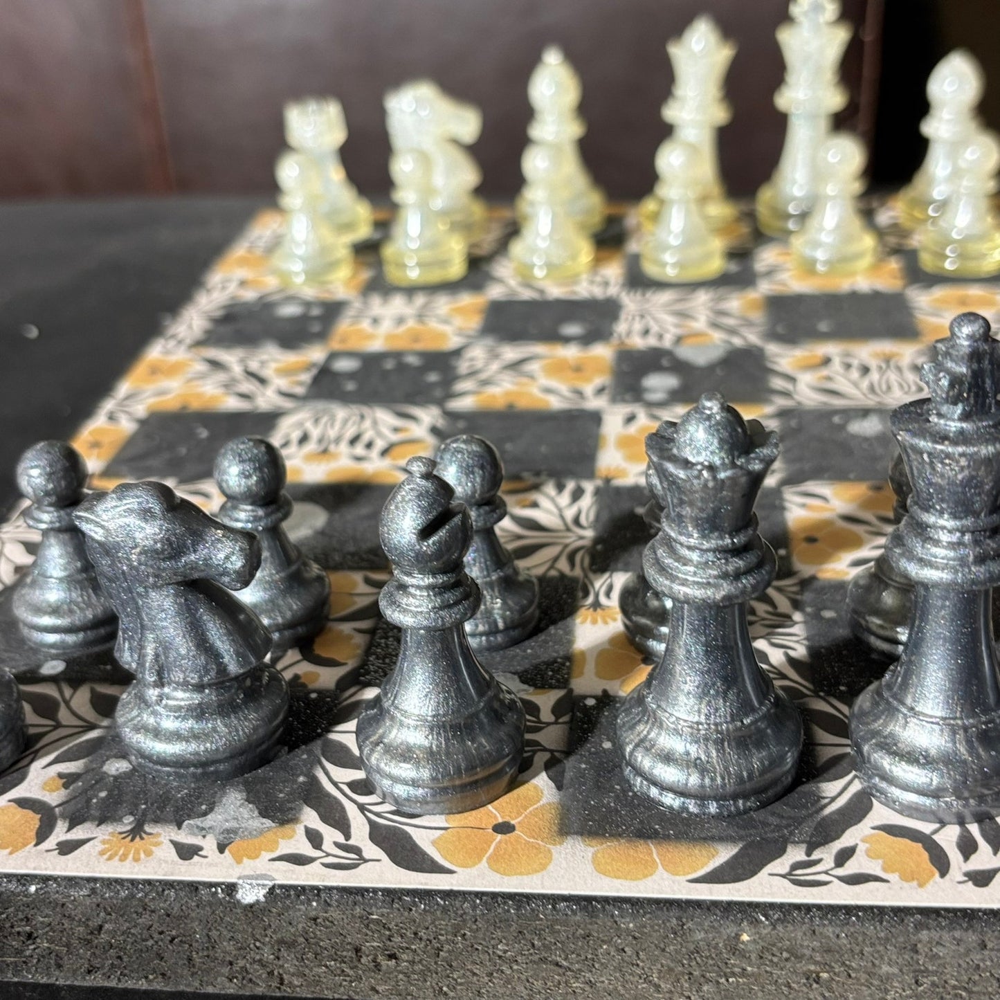 Vintage Brown Pattern - Scrapbook Chess Set