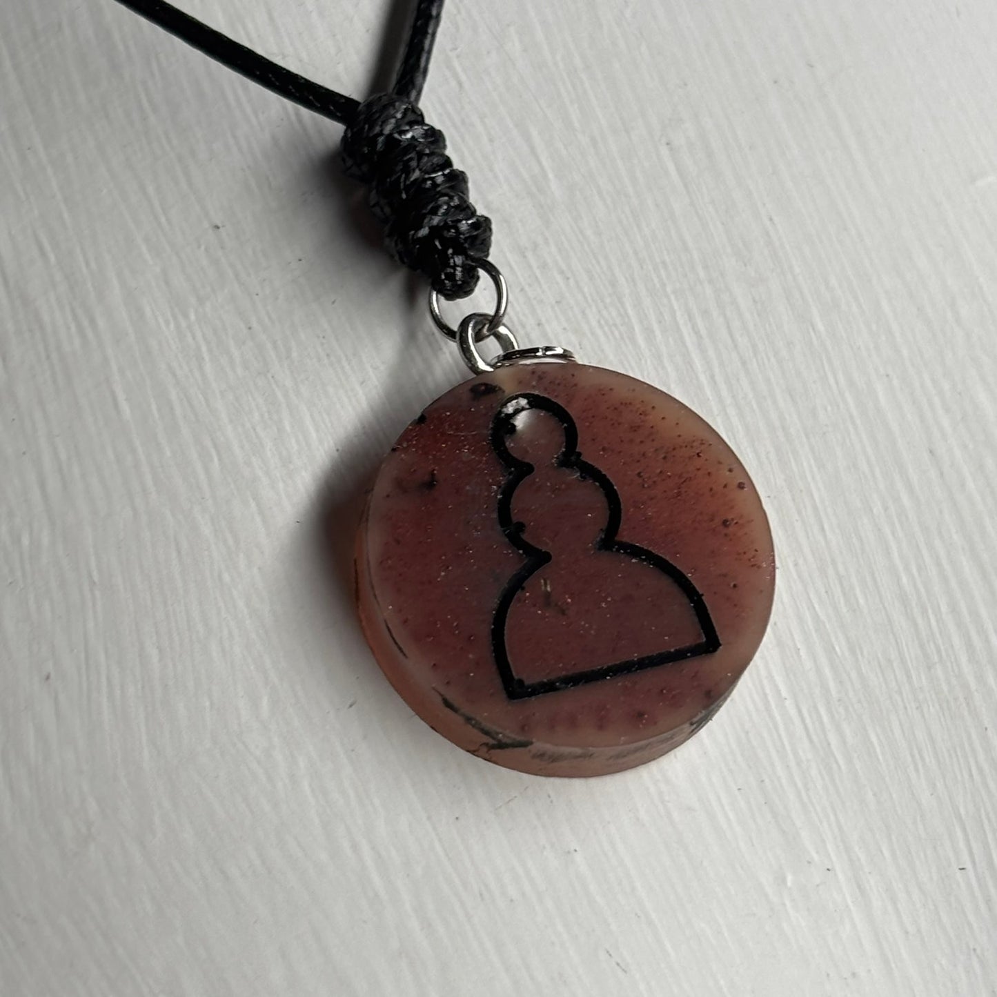 Brown Pawn - Handmade Resin Chess Necklace