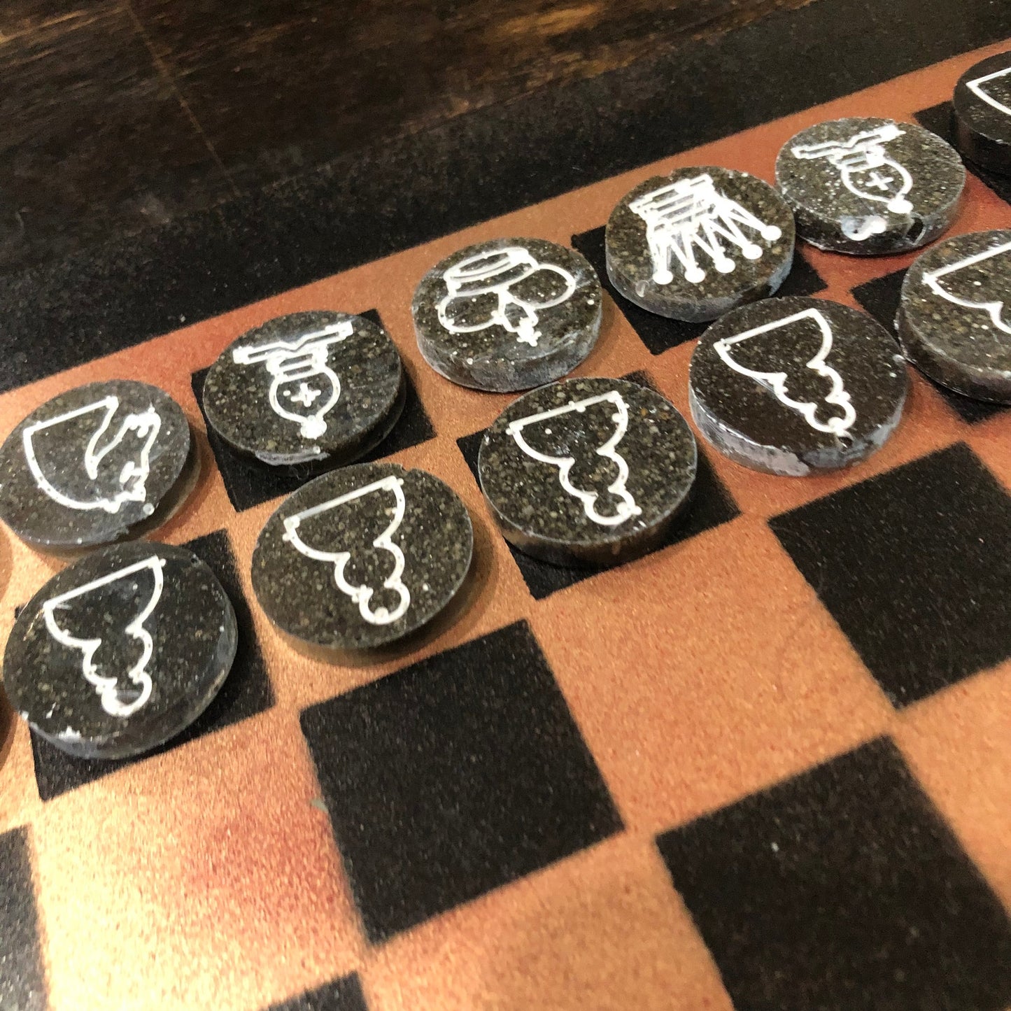Chrome Orange - Painted Chess Set