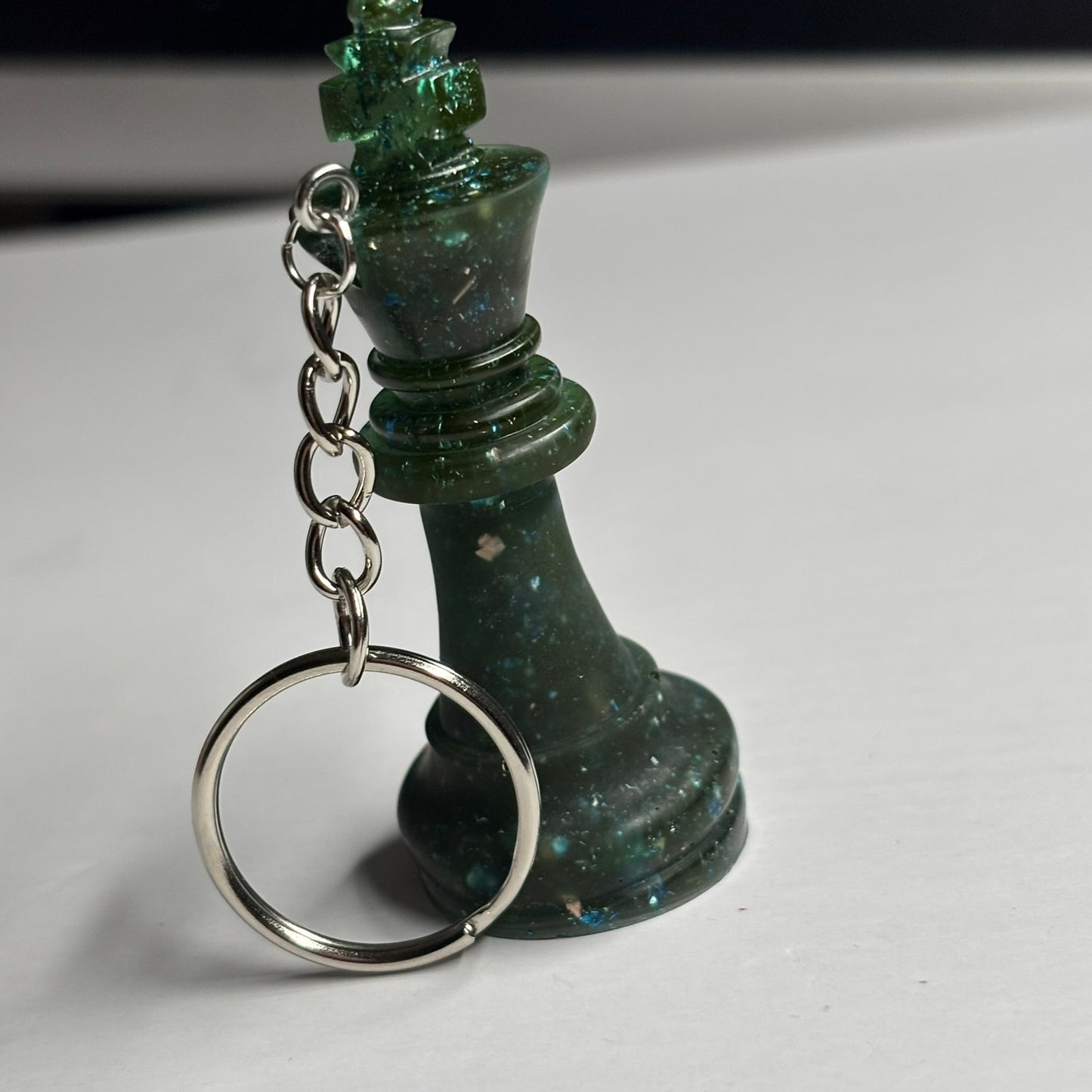 Dark Green King - Handmade Resin Keychain