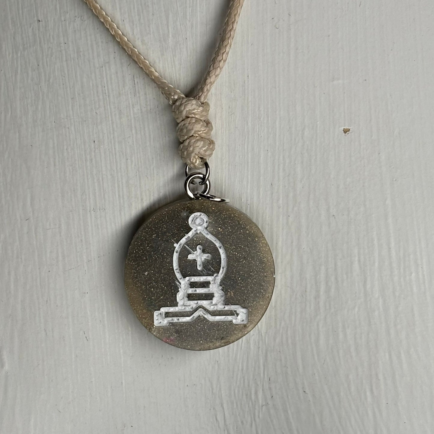 Rich Green Bishop - Handmade Resin Chess Necklace